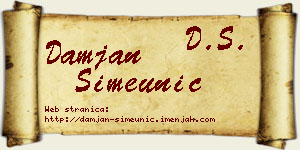 Damjan Simeunić vizit kartica